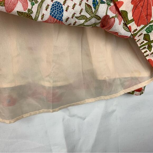 &merci women's large Floral Dress open back Red white cream bridal garden sun - Picture 12 of 12